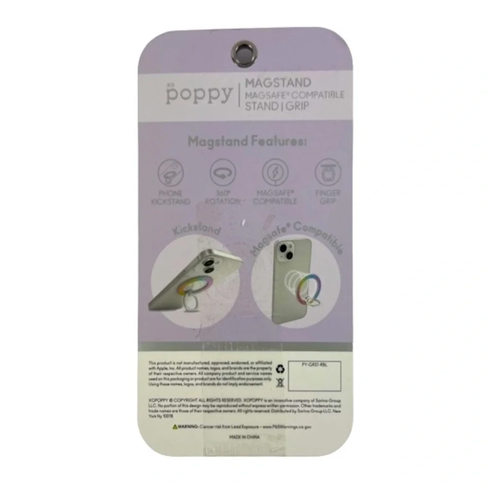 NEW XO Poppy Glitter Rainbow MagStand/Grip